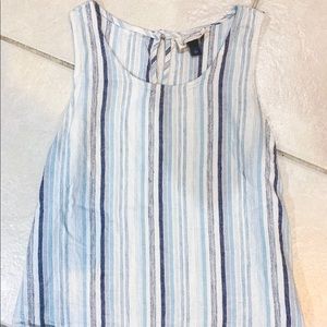 Blue and white tank top